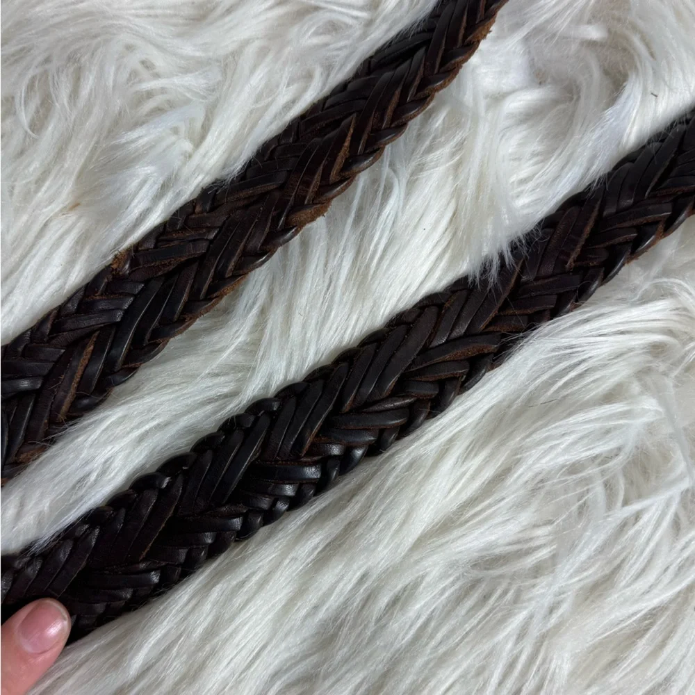 Full Grain Leather Braided Belt Men’s 36 Made in Turkey